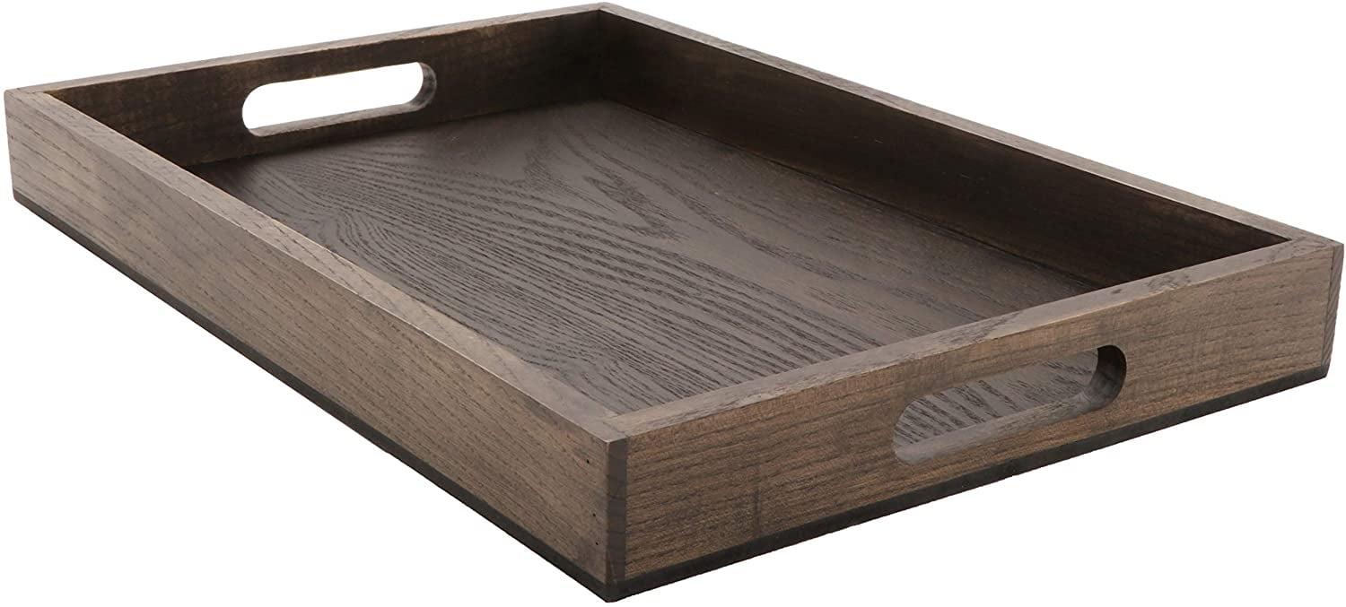 Taproot Ash Wood Serving Tray with Handles, 16.25" x 11"