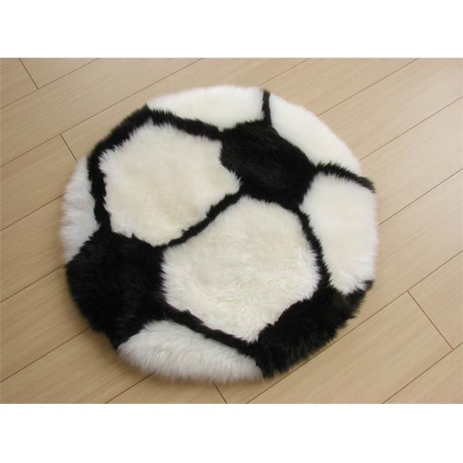 G.L.Bowron & Co. Ltd. Bowron Sports-Themed Sheepskin Rug Soccer