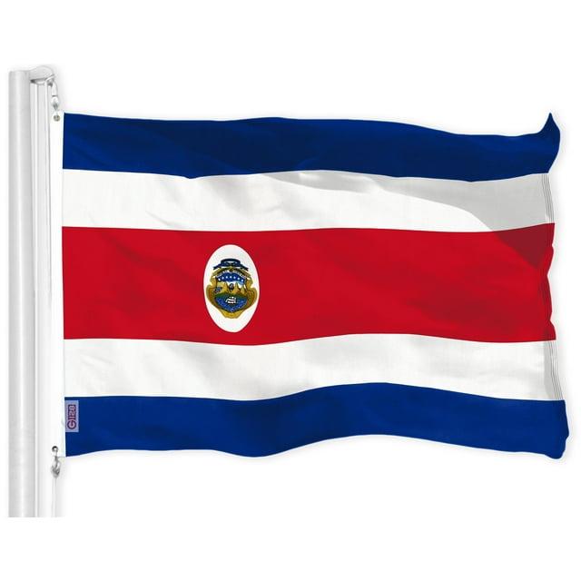 G128 - Costa Rica Costa Rican Flag 3x5 ft Printed Brass Grommets 150D Quality Polyester Flag Indoor/Outdoor - Much Thicker and More Durable than 100D and 75D Polyester