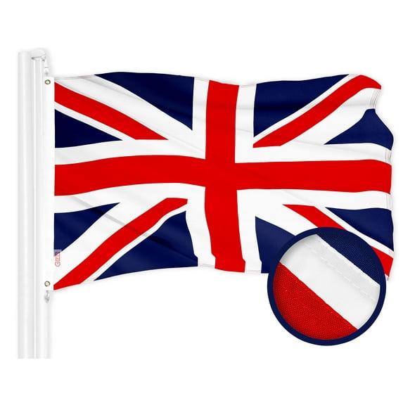 G128 UK United Kingdom Flag | 3x5 Ft | ToughWeave Series Stitched 300D Polyester | Country Flag, Sewn Together, Indoor/Outdoor, Brass Grommets