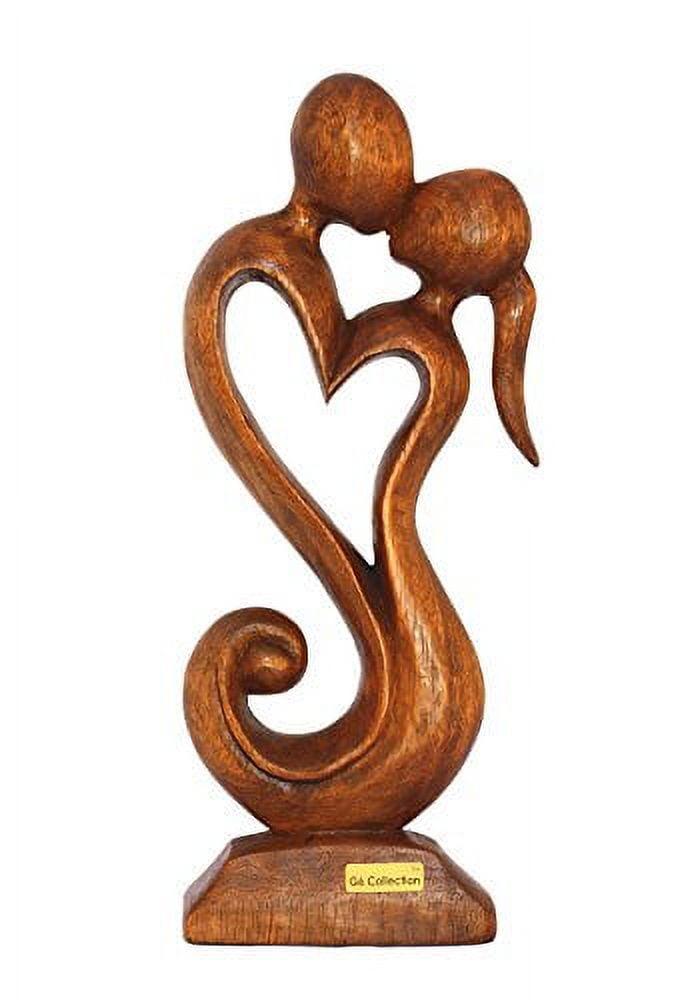 G6 Collection 12" Hand Carved Wooden Eternal Love Sculpture – Unique-Romantic Home Decor & Gift