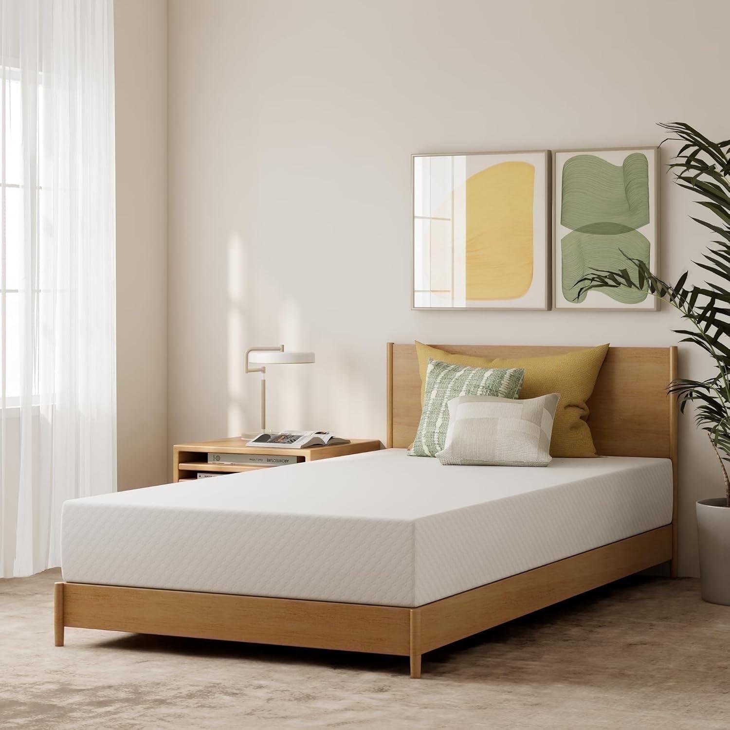 GAESTE 12 Twin Memory Foam Mattress, Cooling Gel, Medium Firm Support, Pressure Relief, Breathable Cover, Mattress in a Box, Adult and Child