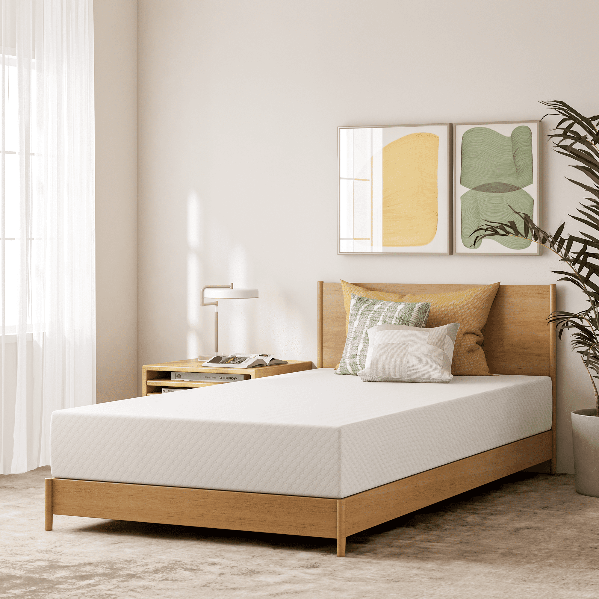 GAESTE 8" Cooling Gel Memory Foam Mattress in a Box Medium Firm Pressure Relief with Breathable Cover, Adult, Twin