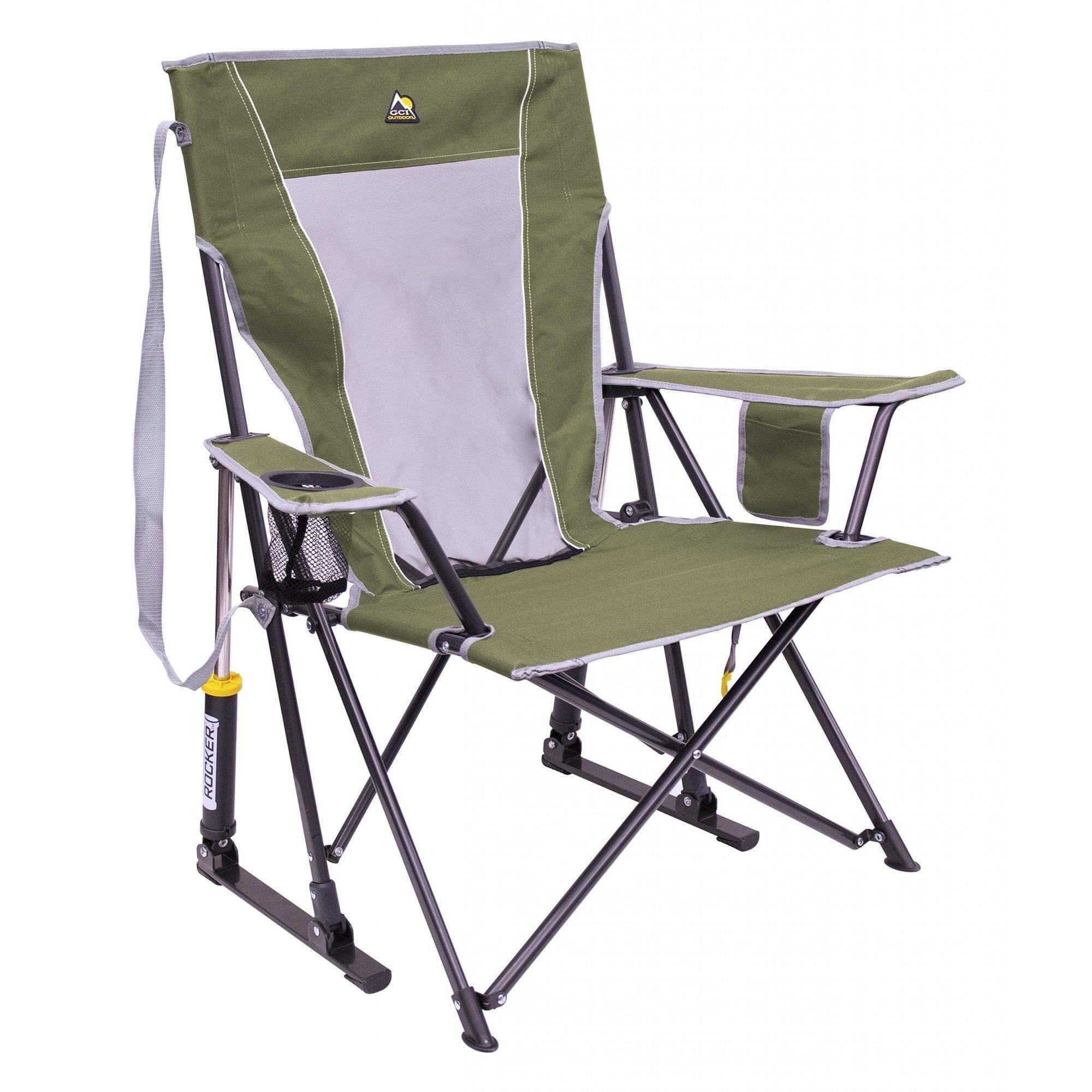 GCI Outdoor Comfort Pro Rocker Camping Chair with Mesh Backrest, Loden Green