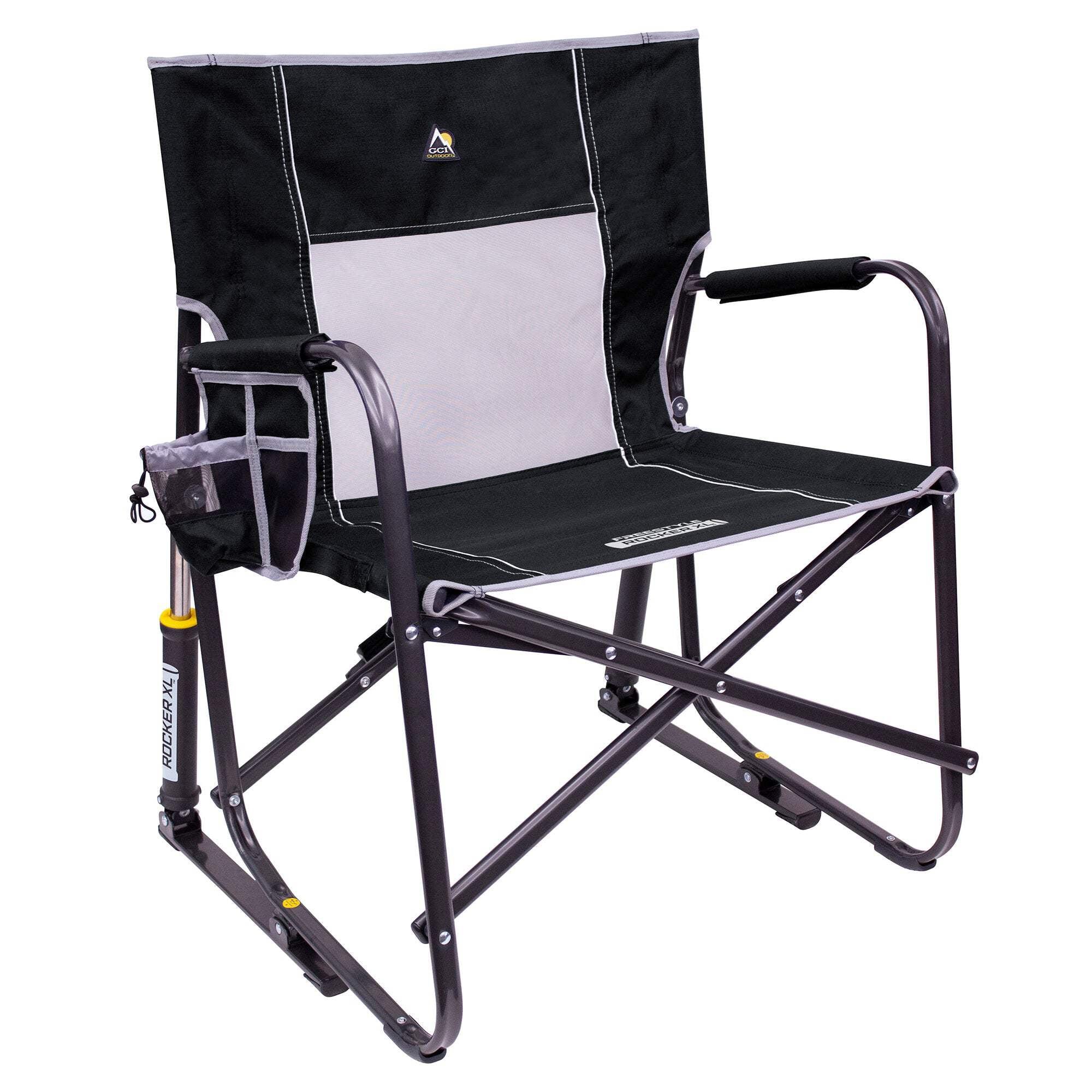 Black Heavy-Duty Freestyle Rocker XL Folding Chair