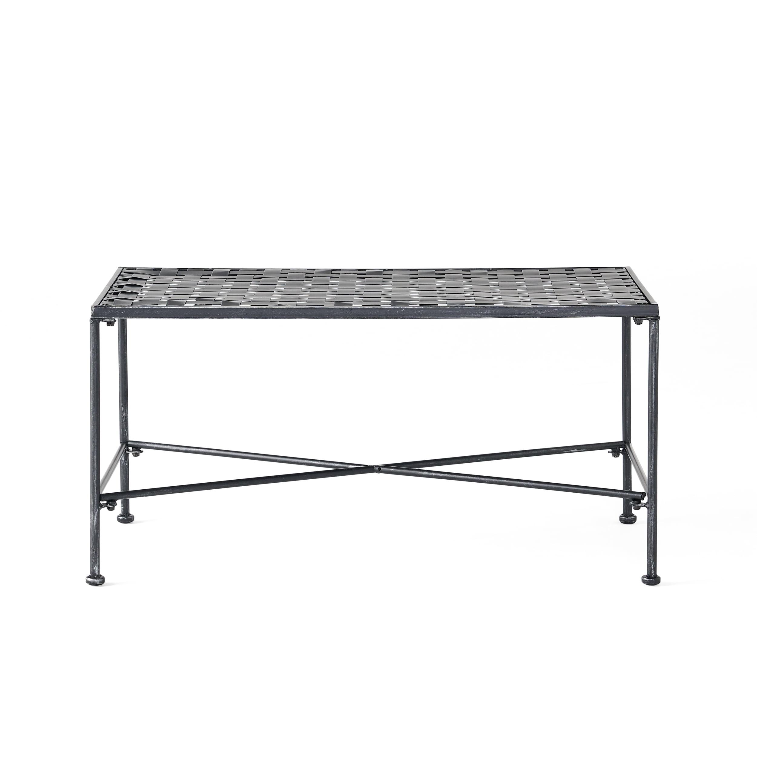 Petra Rectangle Iron Patio Coffee Table: Weather-Resistant, Christopher Knight Home