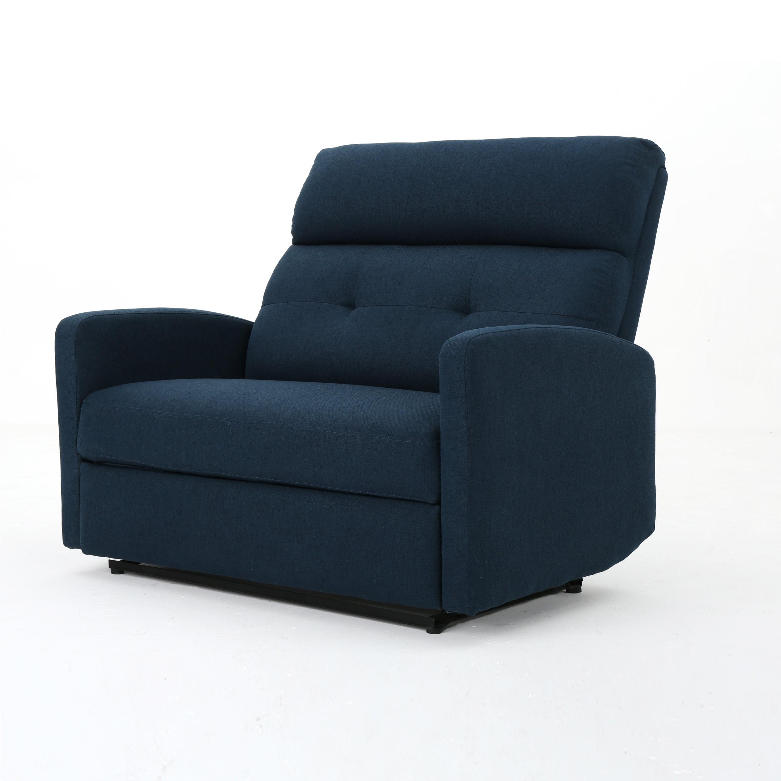 Christopher Knight Home Halima 2-Seater Recliner - Navy : Upholstered Polyester, Hardwood Frame