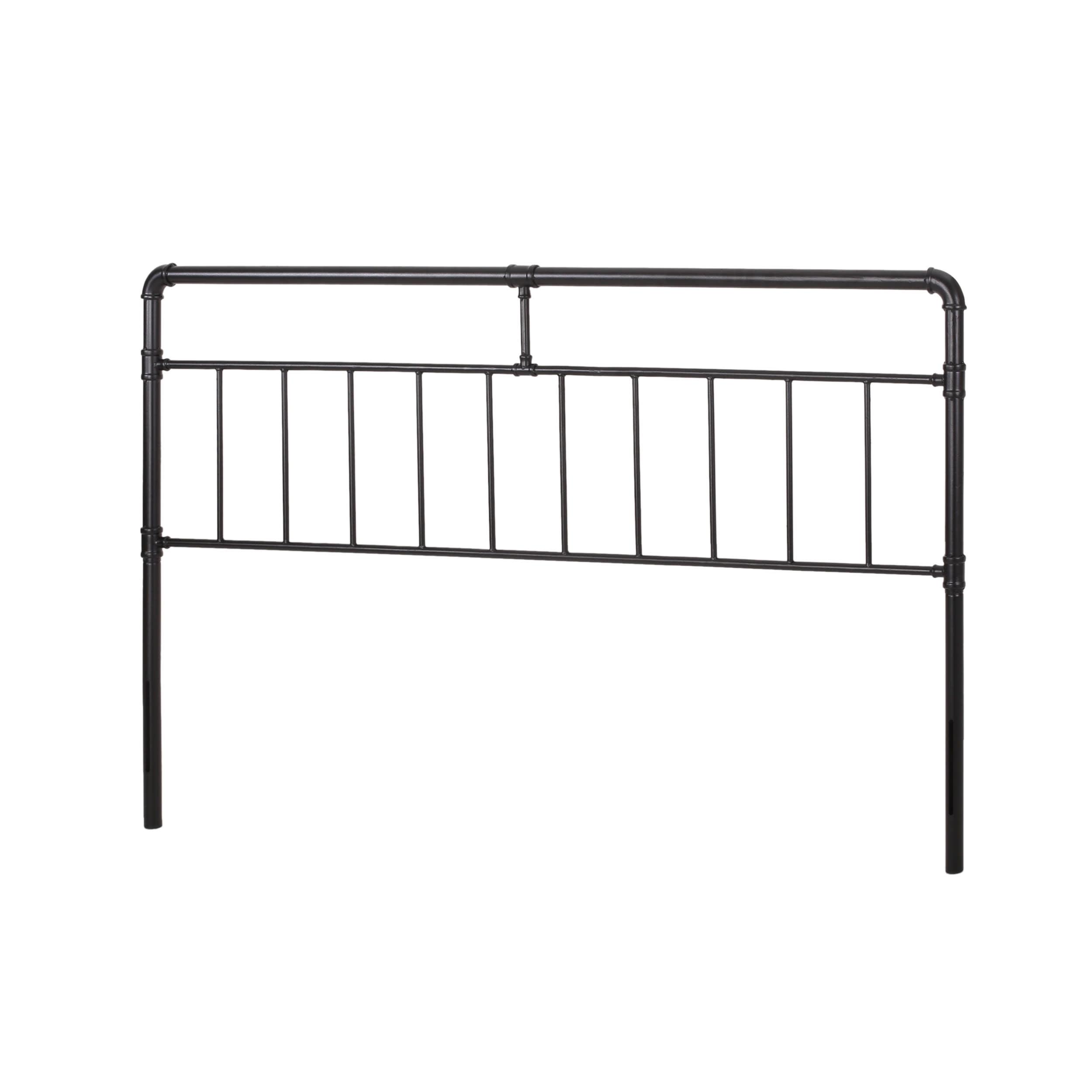 GDF Studio Almonte Industrial Iron Headboard, Flat Black King