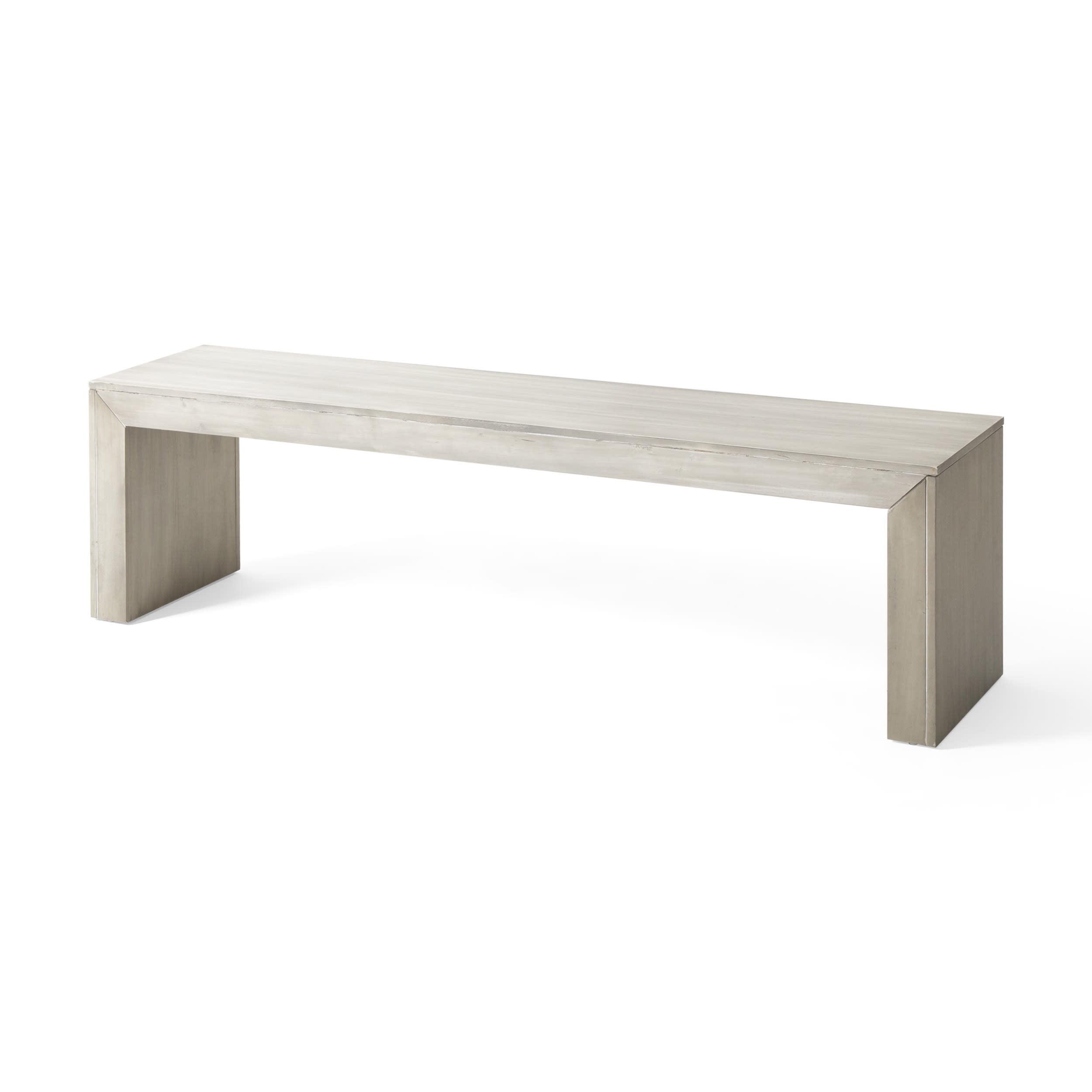 Countryside Charm Acacia Wood Bench in Light Gray Oak