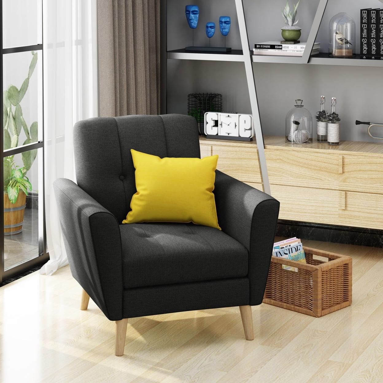 Christopher Knight Home Treston Mid Century Club Chair Blue: Upholstered Armchair, Reading Seat
