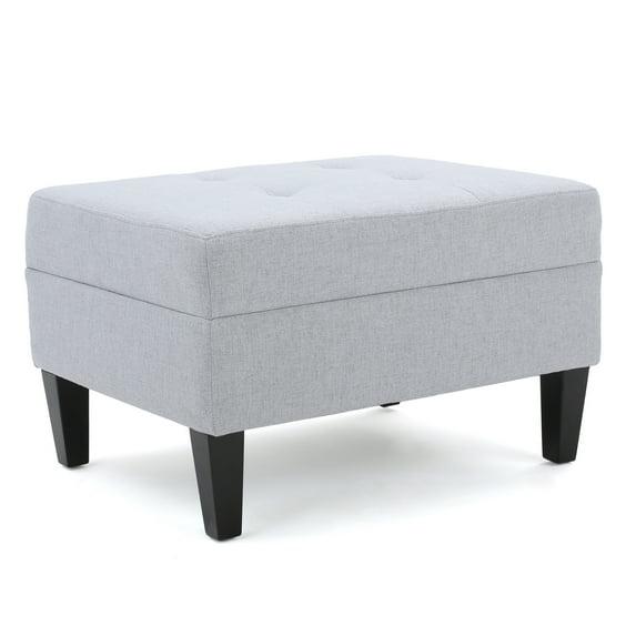 GDF Studio Bridger Mid-Century Ottoman, Light Grey
