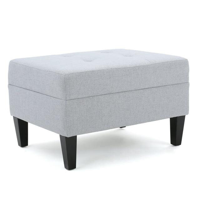 GDF Studio Bridger Mid-Century Ottoman, Light Grey