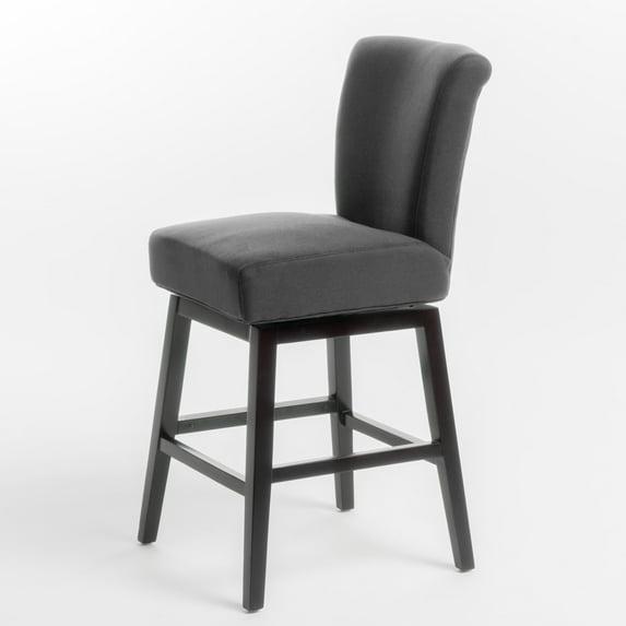 Tracy Swivel Counter Height Barstool Dark Charcoal - Christopher Knight Home: Upholstered, 250lb Capacity, Hardwood Frame