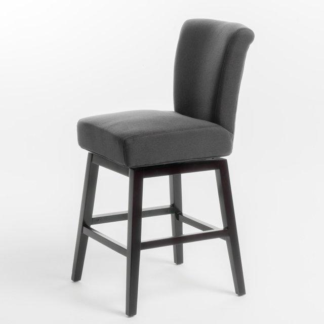 Tracy Swivel Counter Height Barstool Dark Charcoal - Christopher Knight Home: Upholstered, 250lb Capacity, Hardwood Frame