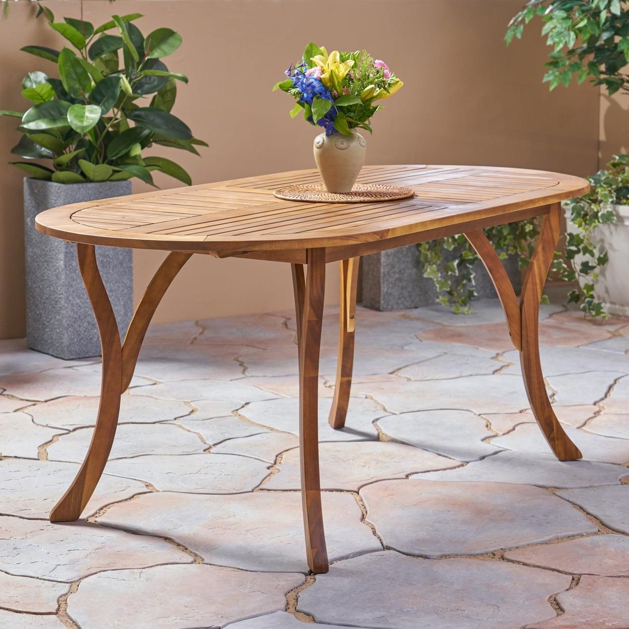 Hermosa Oval 70" Teak Acacia Wood Dining Table