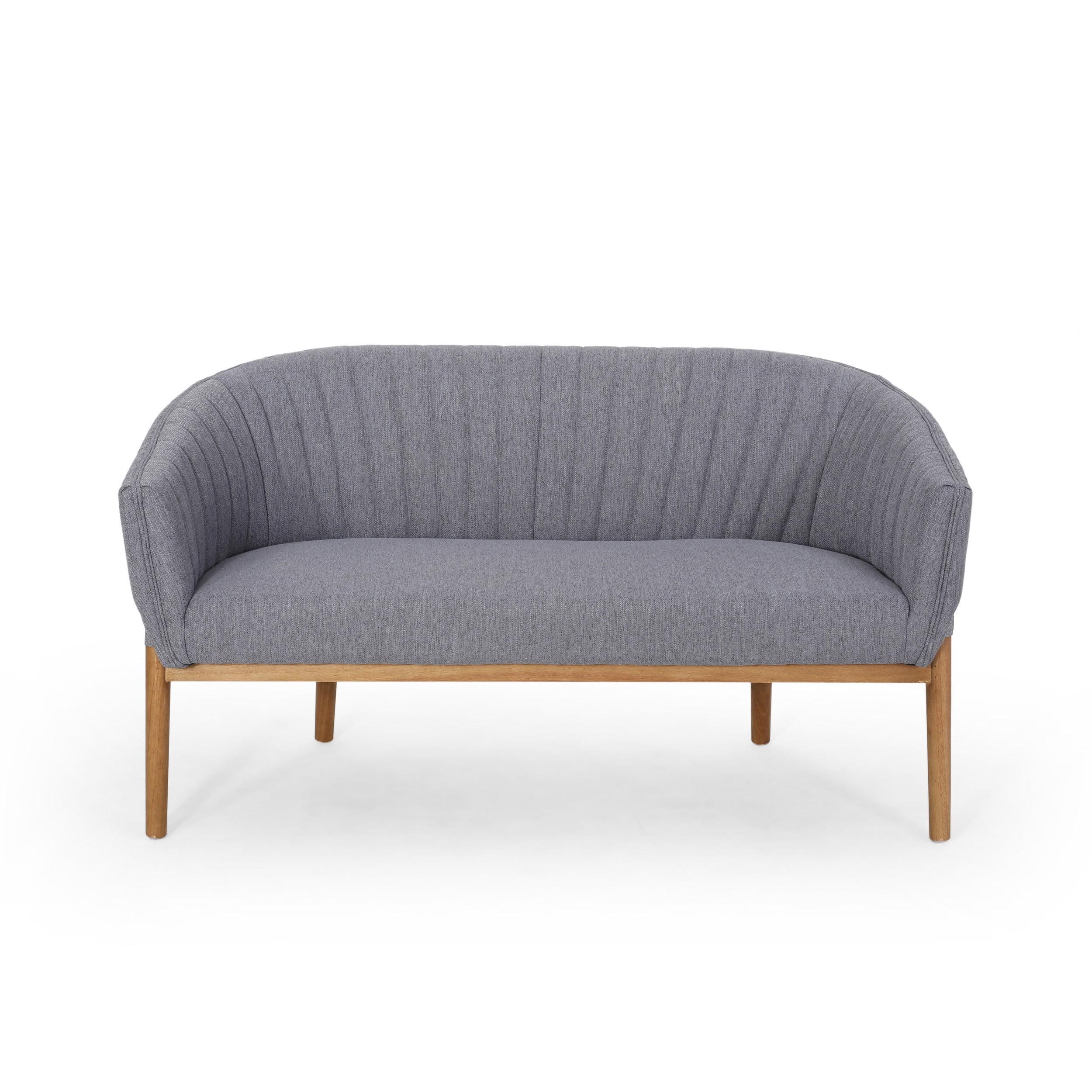 Christopher Knight Home Galena Mid-century Modern Glam Loveseat by  Charcoal+Brown