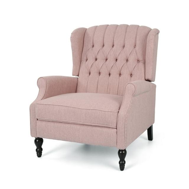 Appaloosa Oversized Wingback Press-Back Recliner Pink - Christopher Knight Home: Chic Tufted, Nailhead Trim, Polyester Upholstery