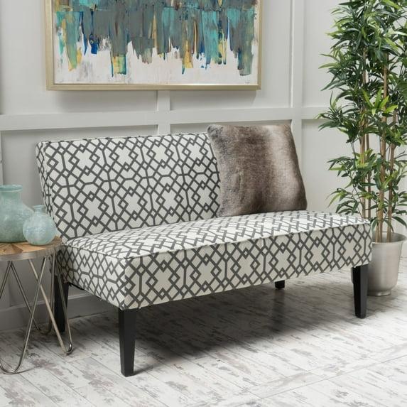 Dejon Loveseat Gray Pattern - Christopher Knight Home: Transitional Style, Polyester Upholstery, Spot Clean