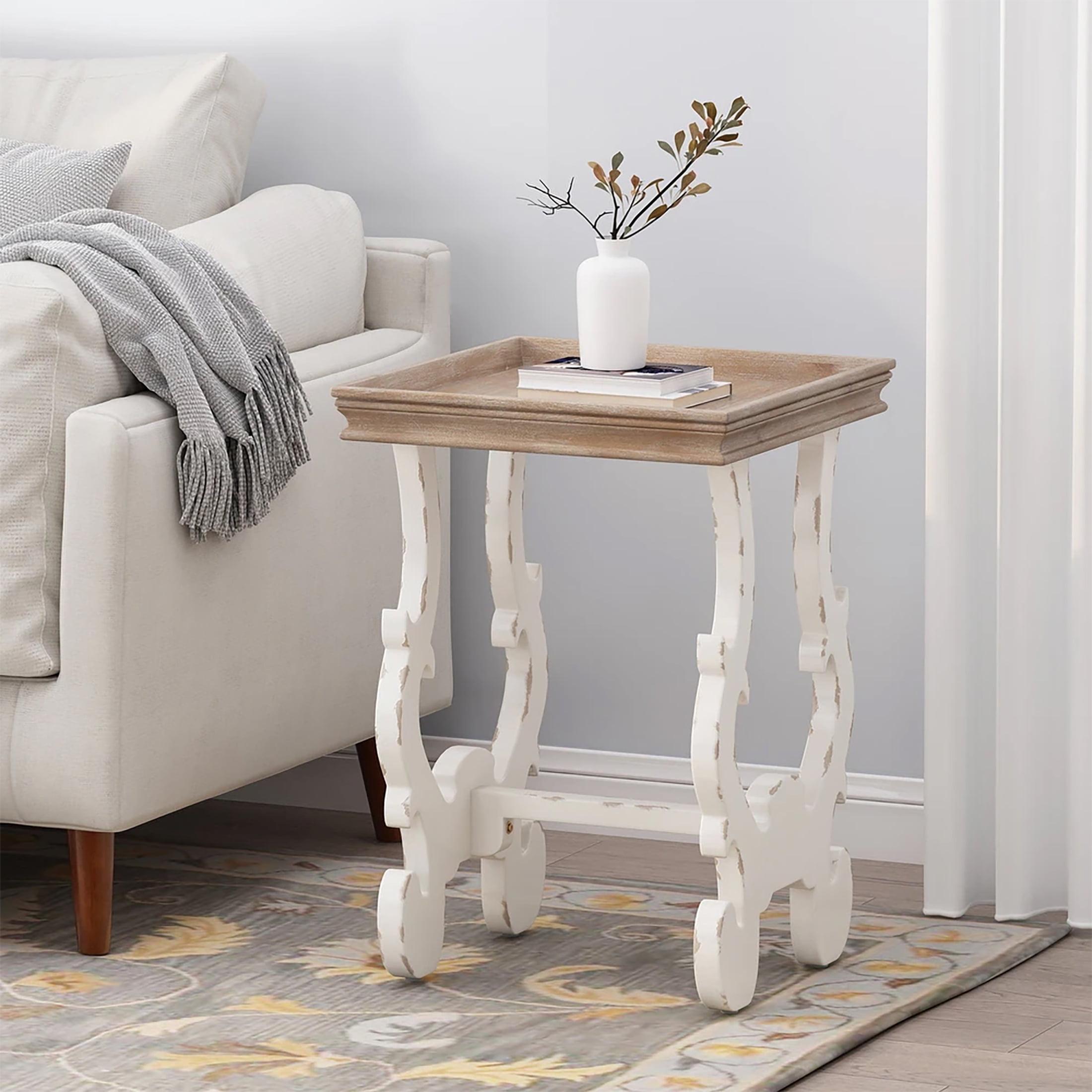 GDF Studio Joplin French Country Accent Table with Square Top, Natural