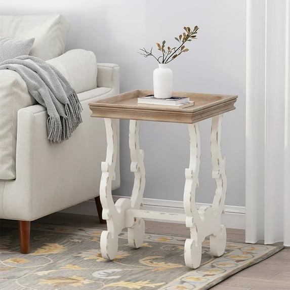 GDF Studio Joplin French Country Accent Table with Square Top, Natural
