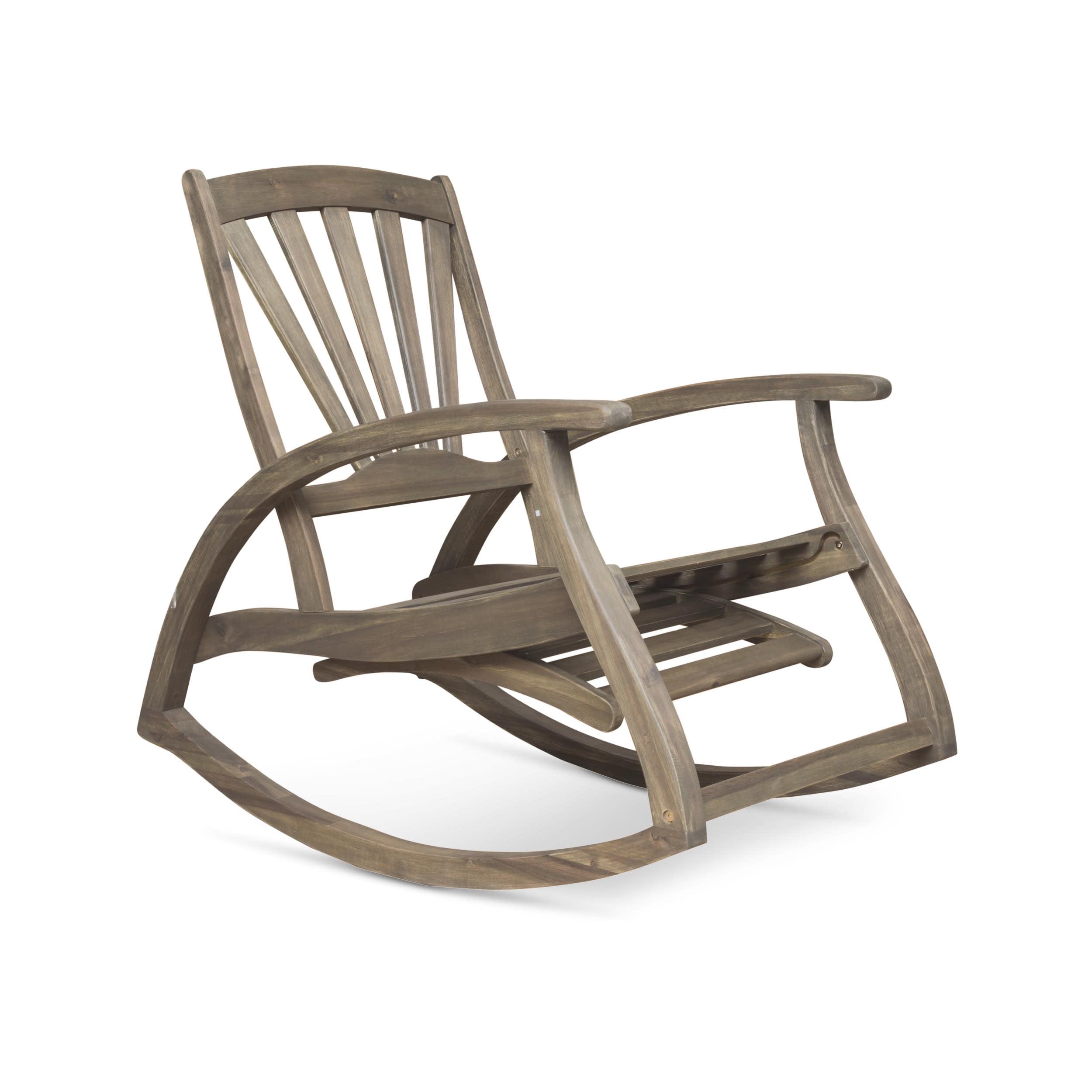 Highland Dunes Outdoor Cathleen Rocking  Solid Wood Chair
