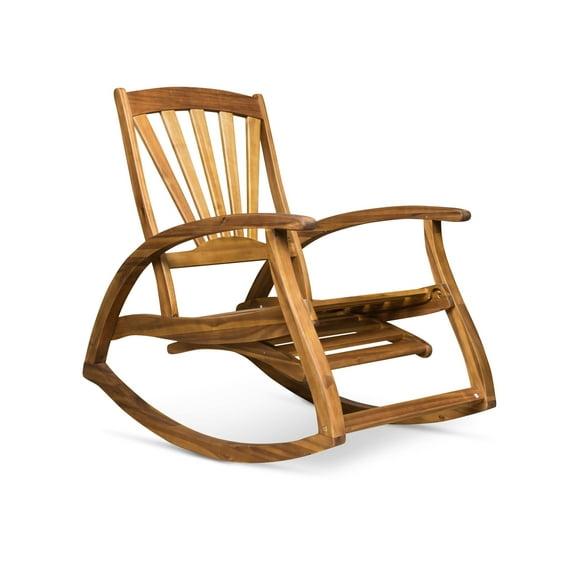 Sunview Acacia Wood Recliner Rocking Chairs - Teak - Christopher Knight Home: Weather-Resistant Patio Furniture with Footrest