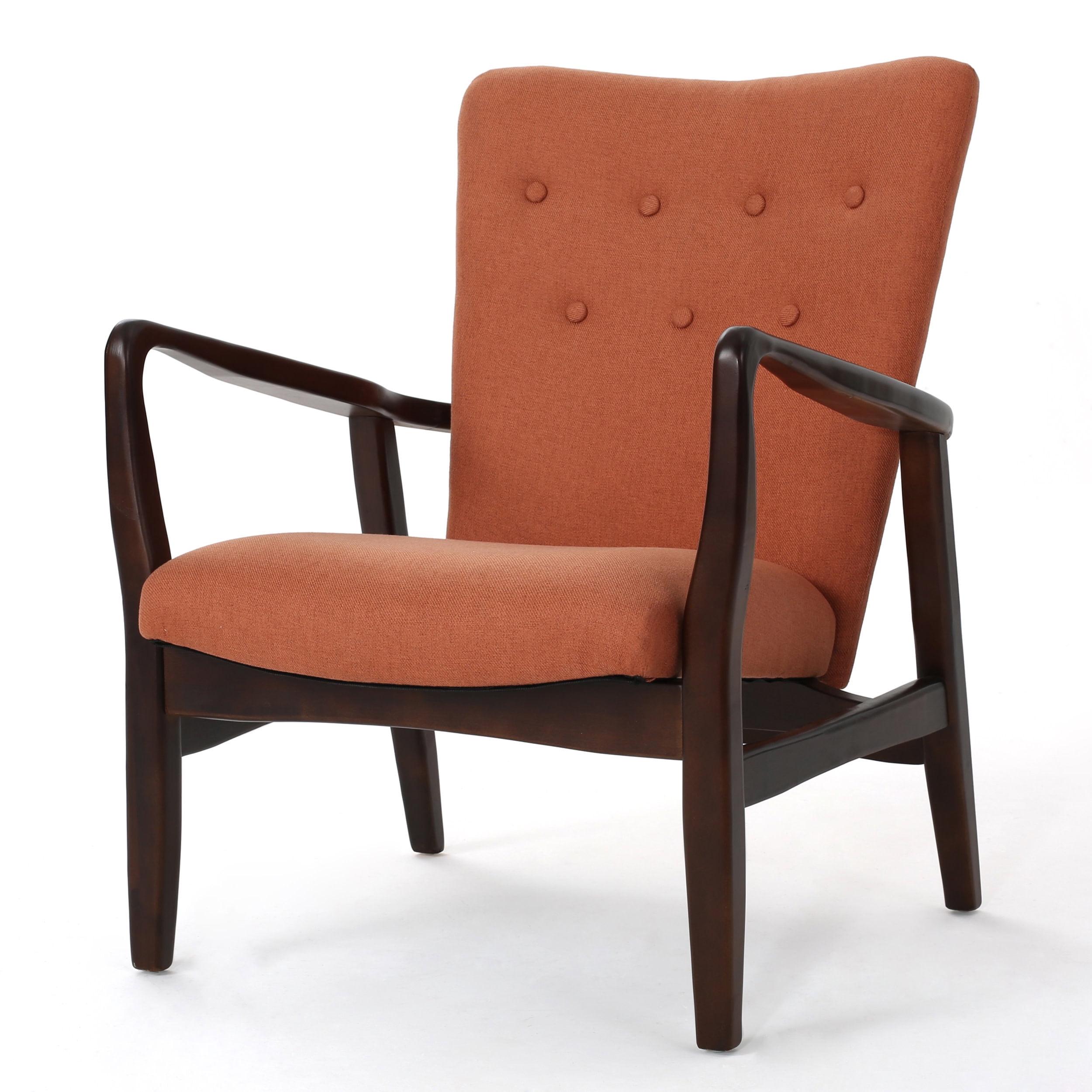 Orange Mid-Century Modern Birch Wood Arm Chair