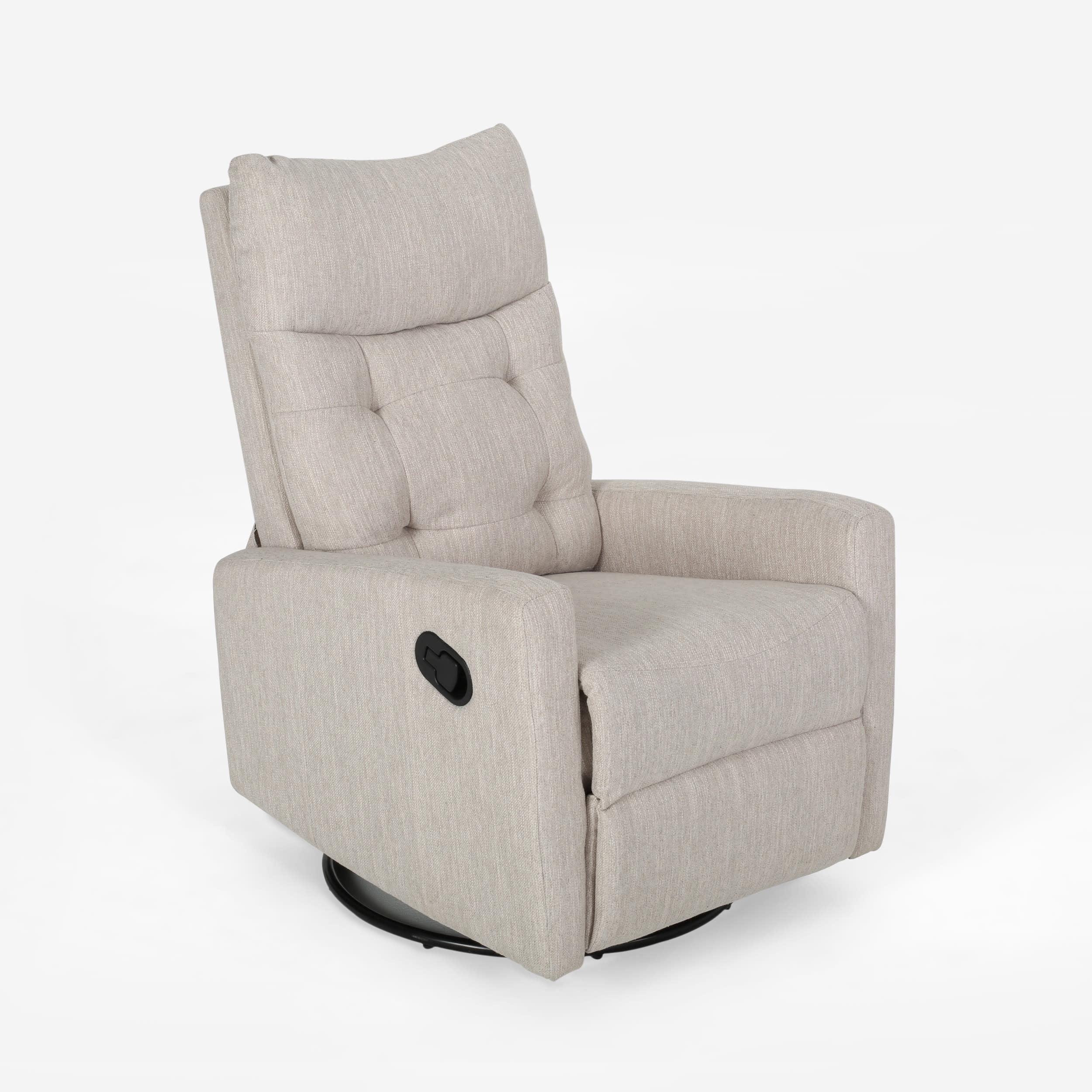 Christopher Knight Home Woodglen Contemporary Glider Swivel Recliner Beige: Upholstered Polyester, Wood Frame