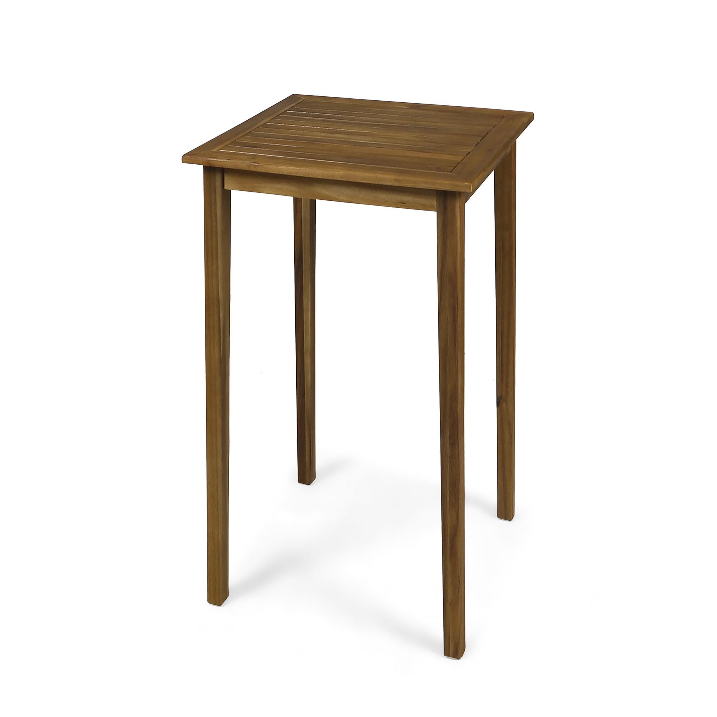 Polaris Acacia Wood Square Bar Table Teak - Christopher Knight Home: Outdoor Patio Furniture, Weather-Resistant