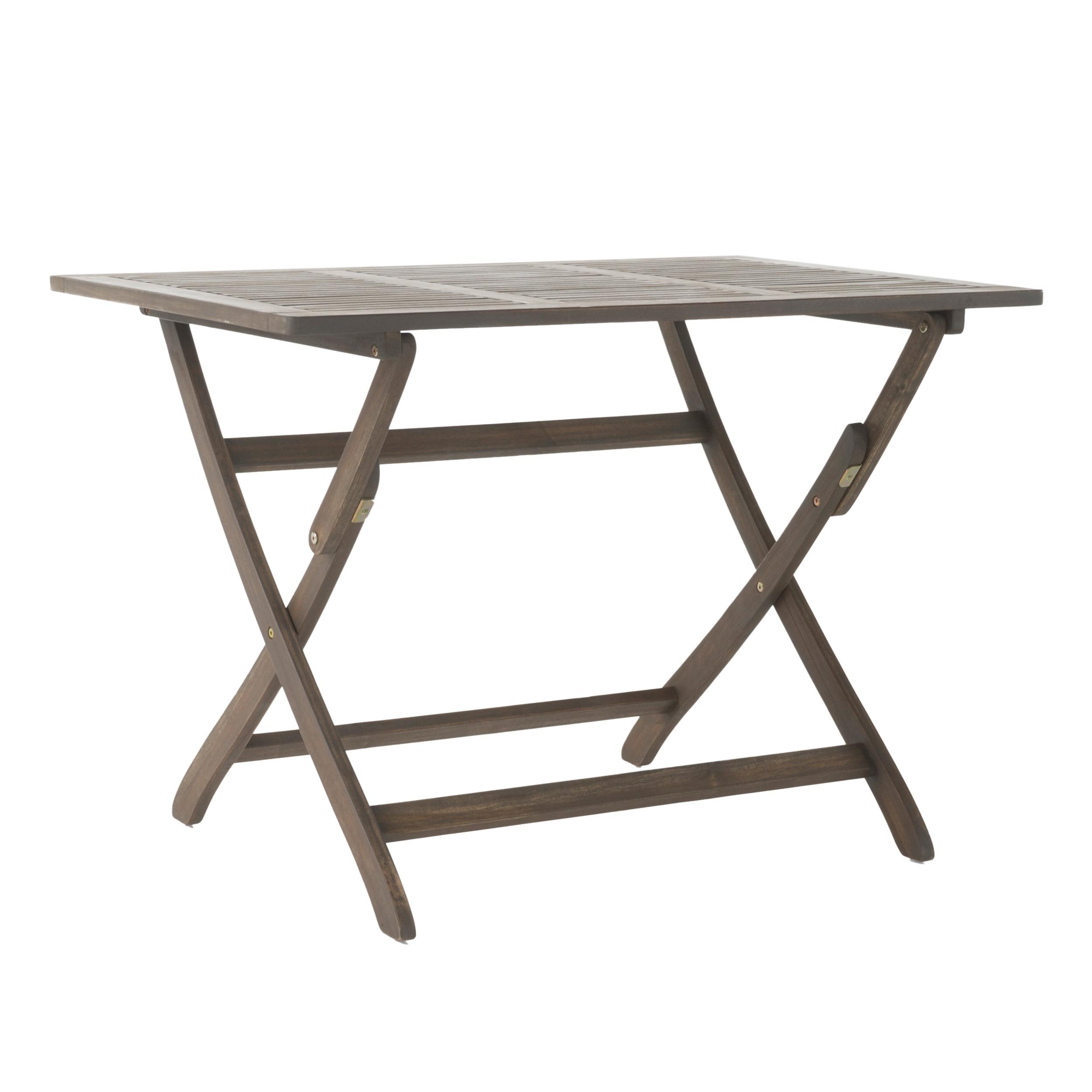 Gray Acacia Wood Outdoor Folding Dining Table