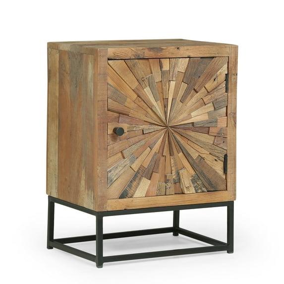GDF Studio Temur Boho Wooden Night Stand, Natural