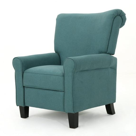 Thalia Traditional Fabric Recliner Dark Teal - Christopher Knight Home: Upholstered Polyester Chair, 90 Day Warranty