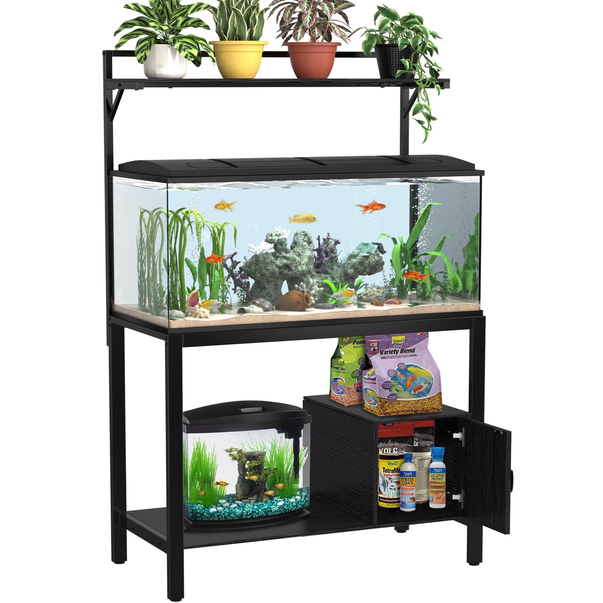 40-50 Gallon Fish Tank Stand with Plant Shelf with Cubby Storage