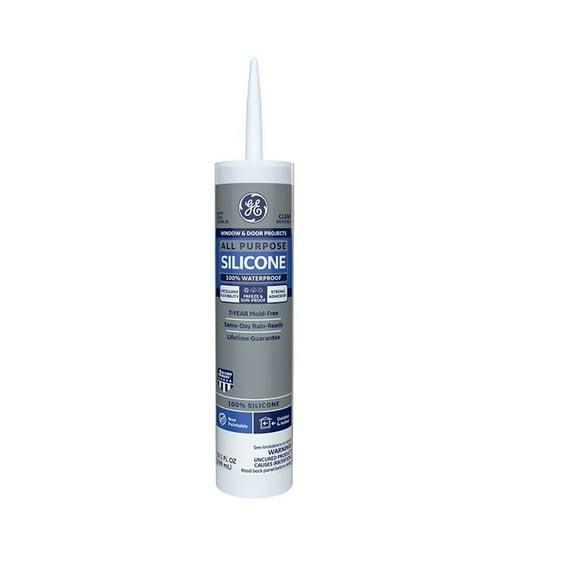 GE Supreme Silicone Window & Door Sealant, Pack of 1, Clear 10.1 fl oz Cartridge