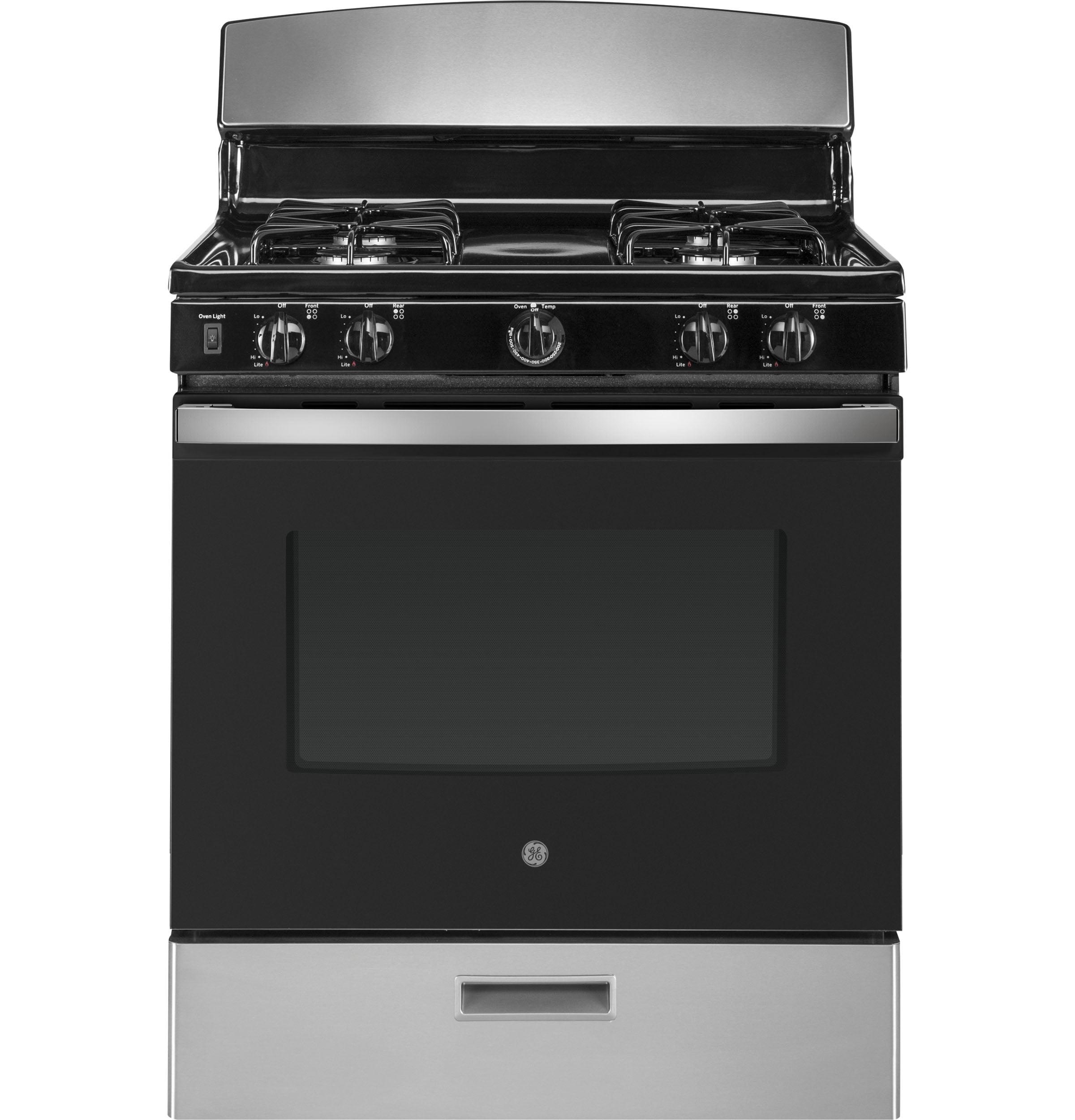 30" Black Stainless Steel Freestanding Natural Gas Range