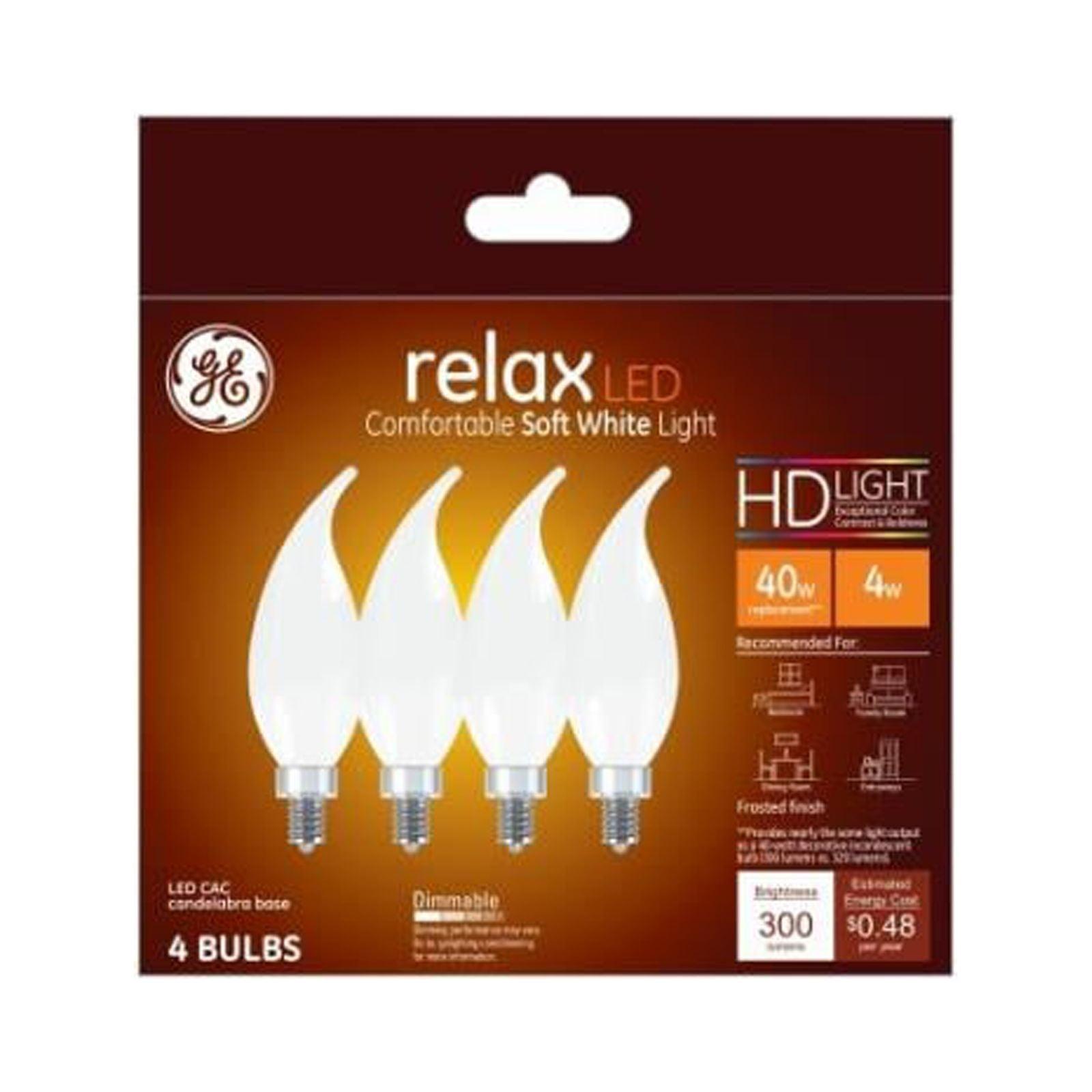 GE 4pk 40W Refresh LED Decorative Light Bulbs