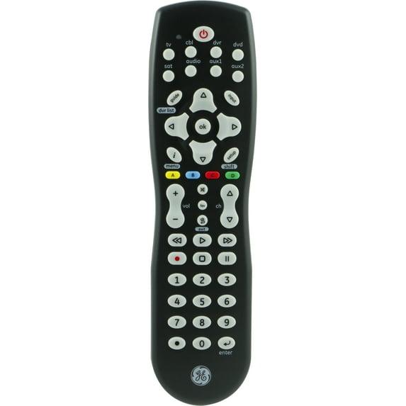 GE 8-Device Universal TV Remote Control in Black, 33715