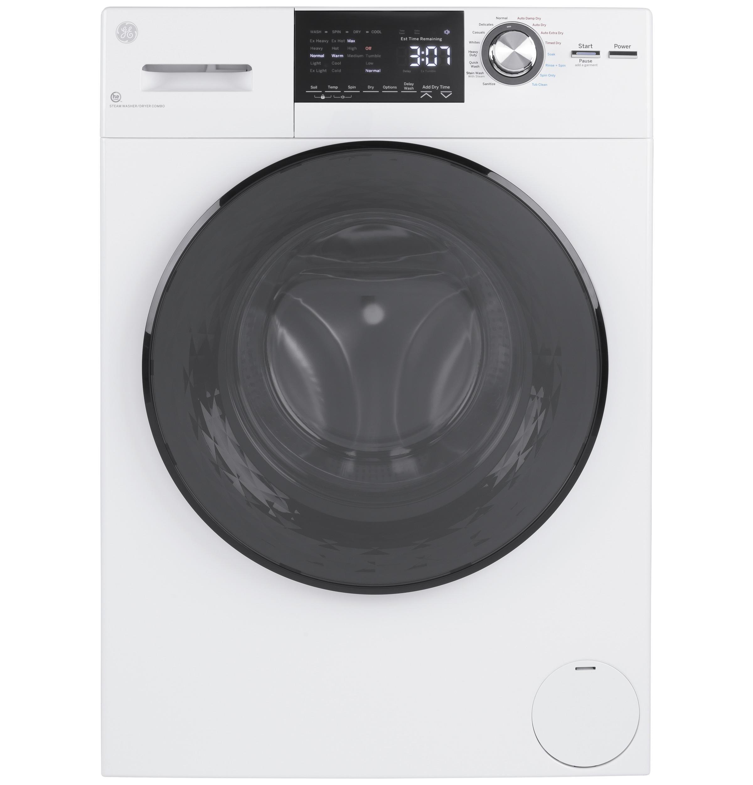 GE Appliances All-In-One Combo Unit with 2.4 Cubic Feet Front Load Washer and 2.4 Cubic Feet Electric Dryer