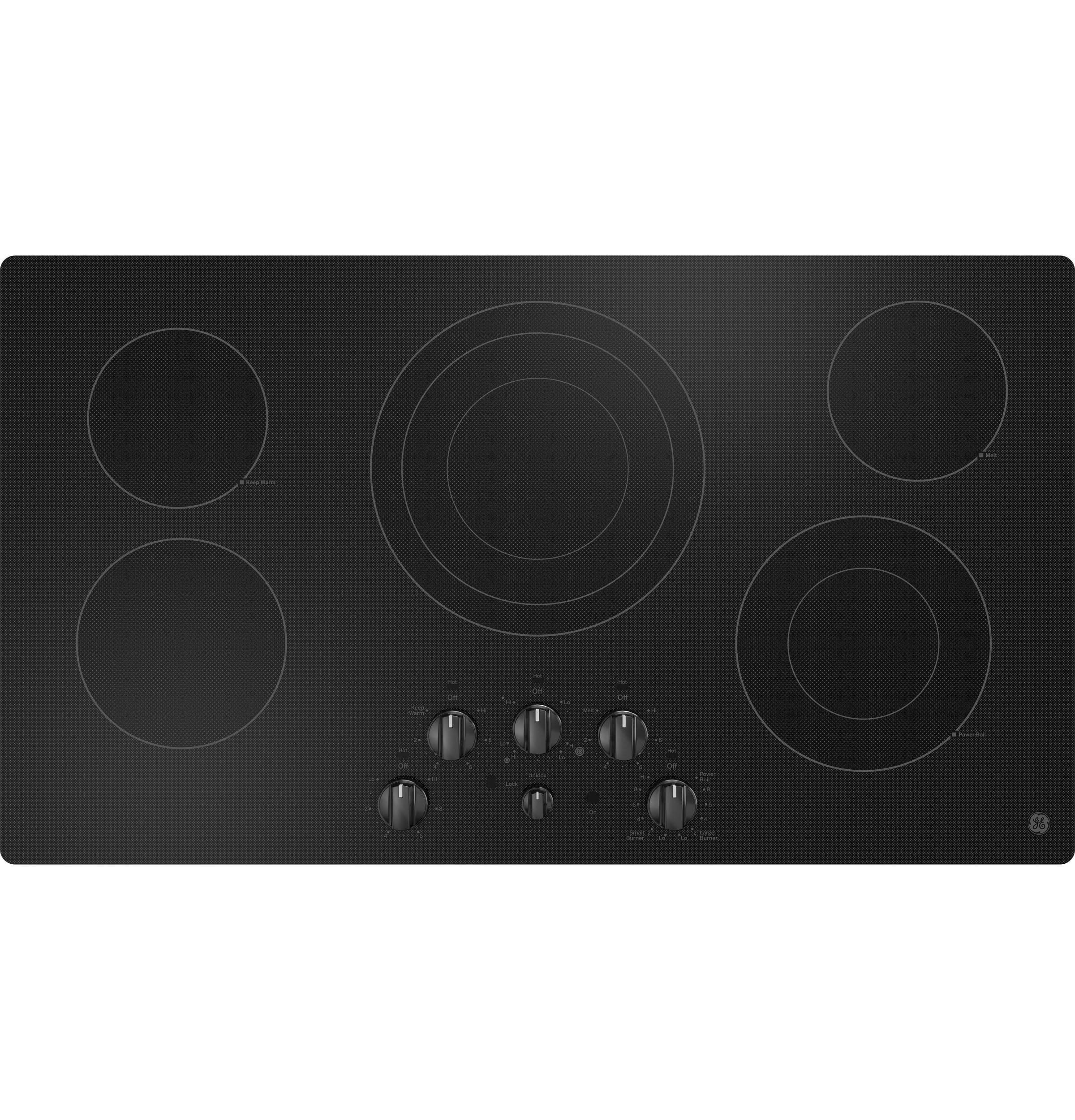 36.13" Black Electric Cooktop with 5 Burners