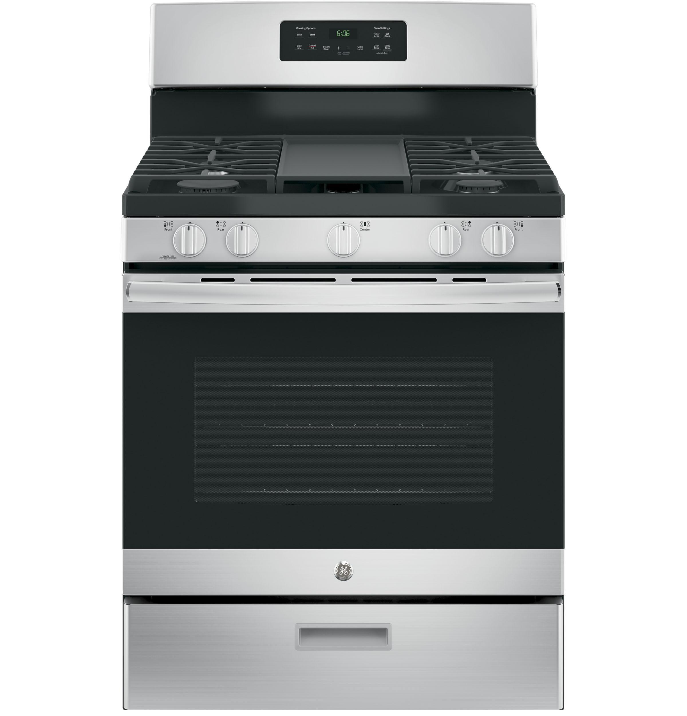 30" Stainless Steel Free-Standing Gas Range with Griddle