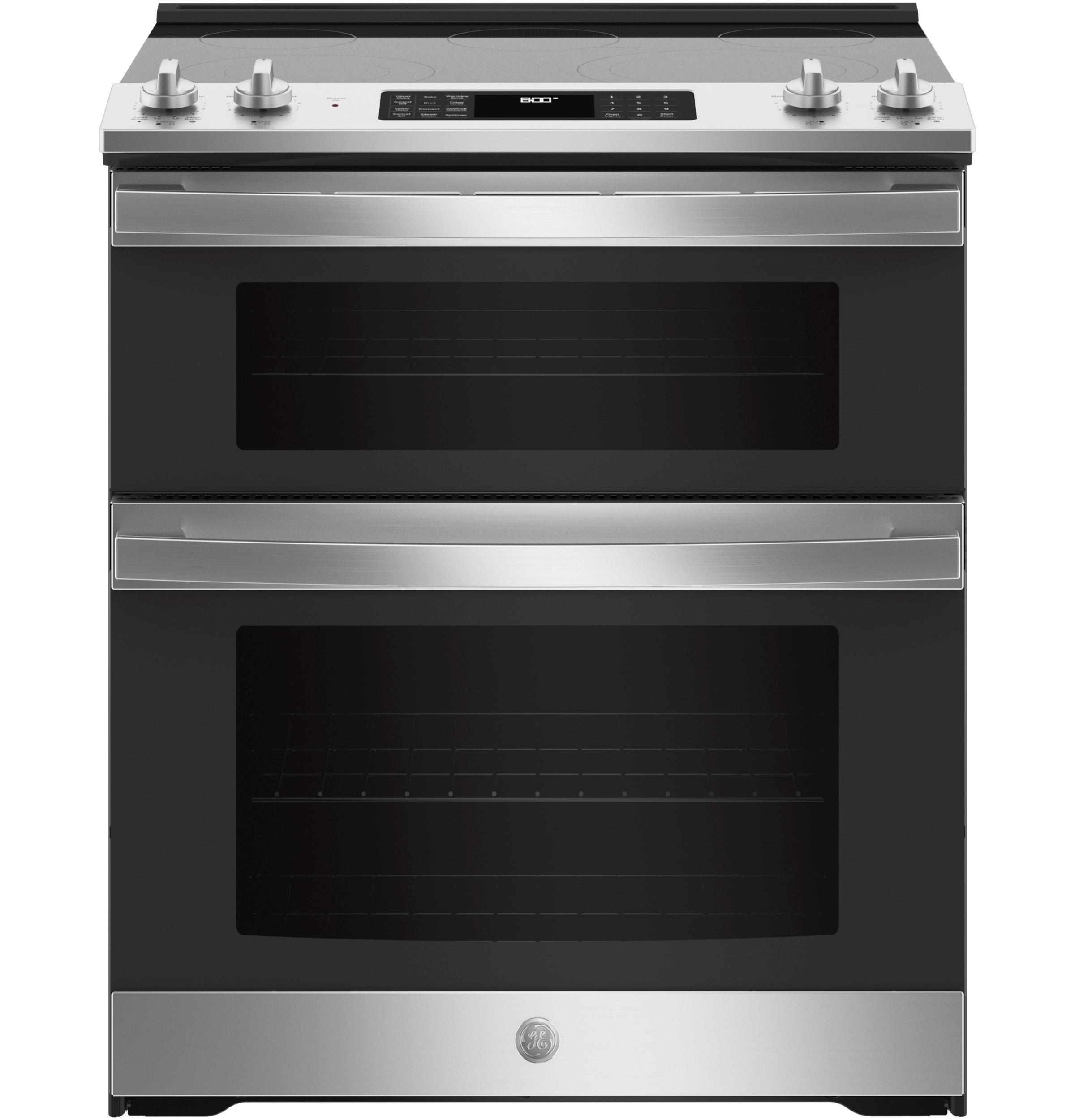 GE Appliances 30 in 66 cu ft Slide In Double Oven Electric Ranges in Stainless Steel