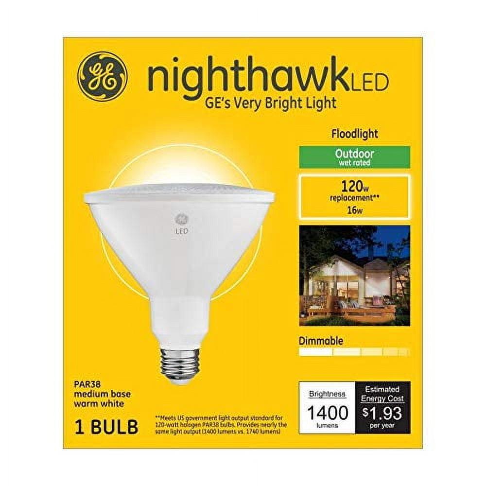 GE Ultra Bright LED Floodlight Bulb, 120 Watt Eqv, Warm White, PAR38 Outdoor Bulb, 13 year