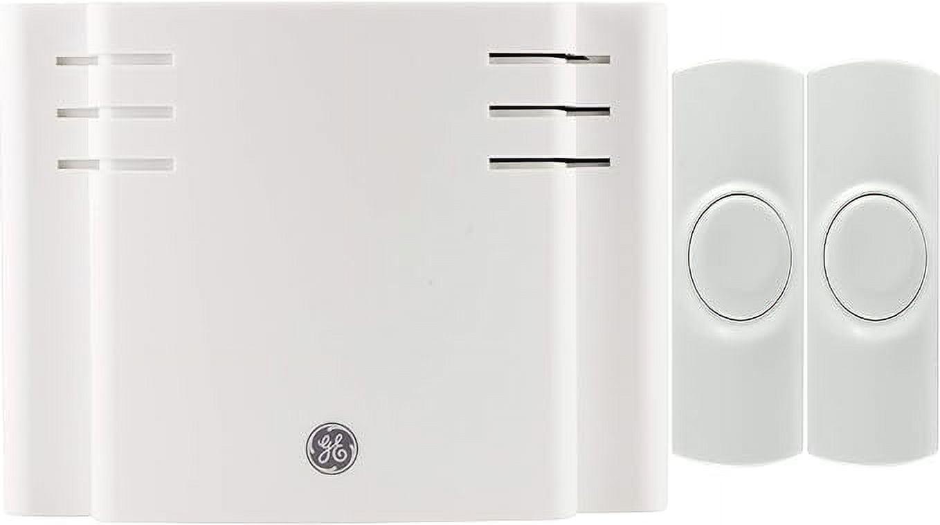 GE Wireless Doorbell Kit, 8 Chime Melodies, 1 Receiver, 2 Push Buttons, Battery-Operated, 19297
