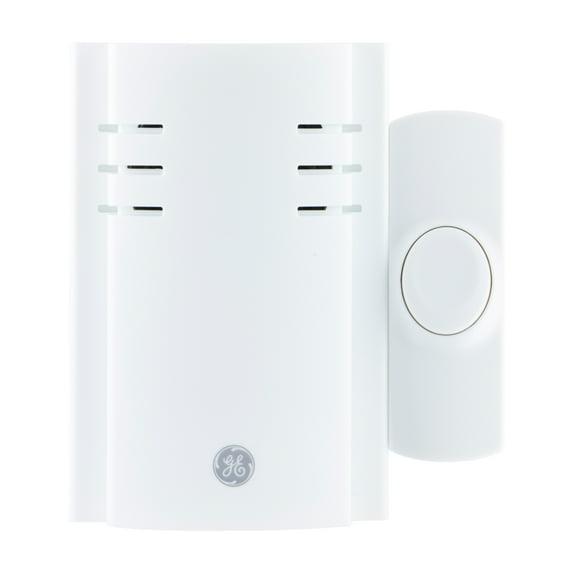 GE Wireless Doorbell Kit, Plug-In, 2 Melodies, 1 Push Button, White, 19298