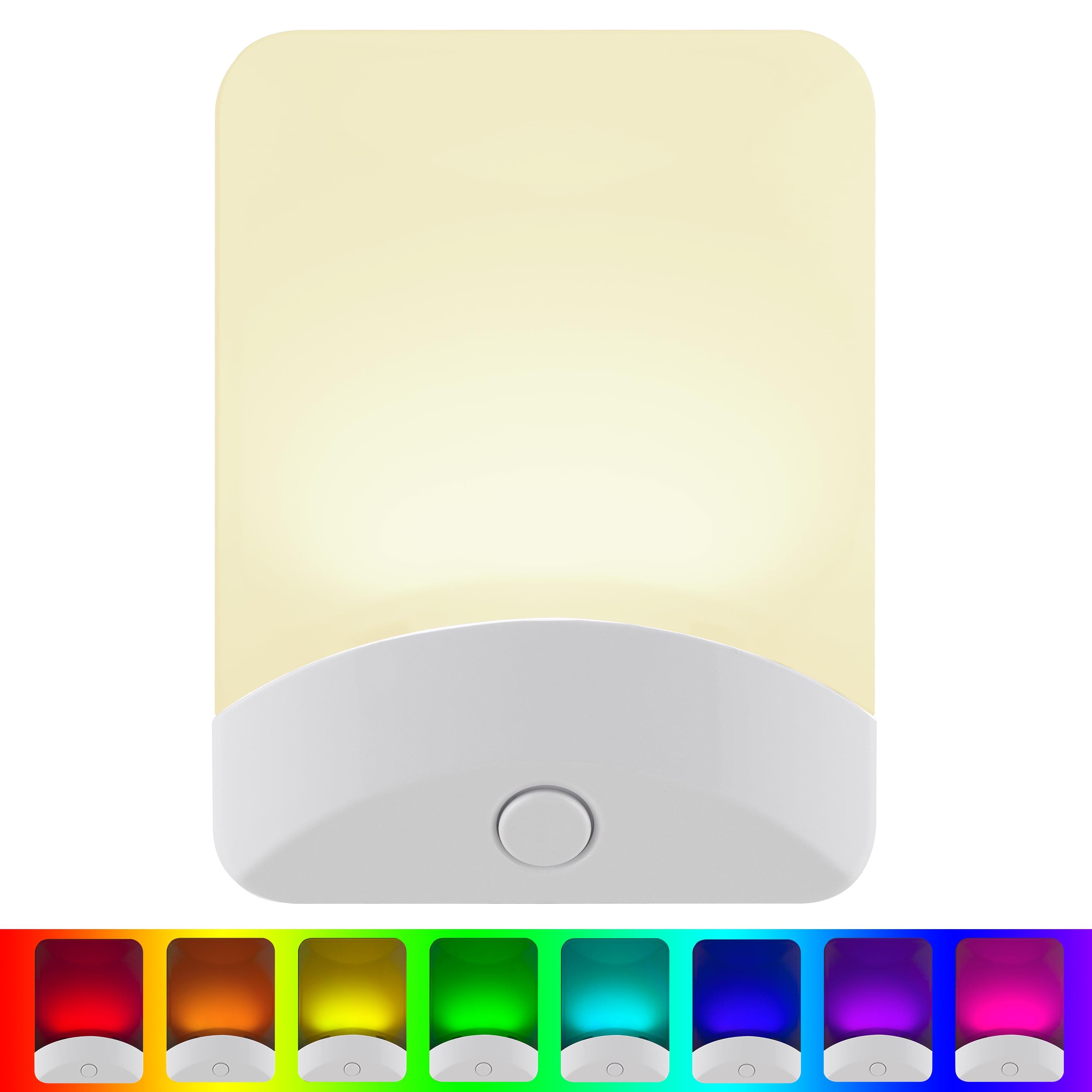GE Color-Changing LED Night Light, White, 34693