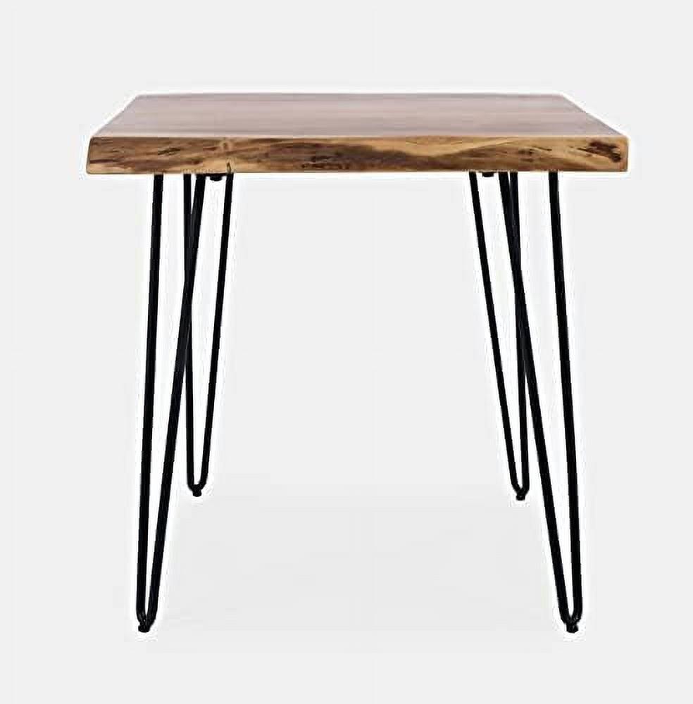 Transitional Solid Acacia 24'' Square End Table with Metal Hairpin Legs