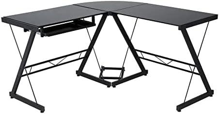 OneSpace - Table - L-shaped - black - black base