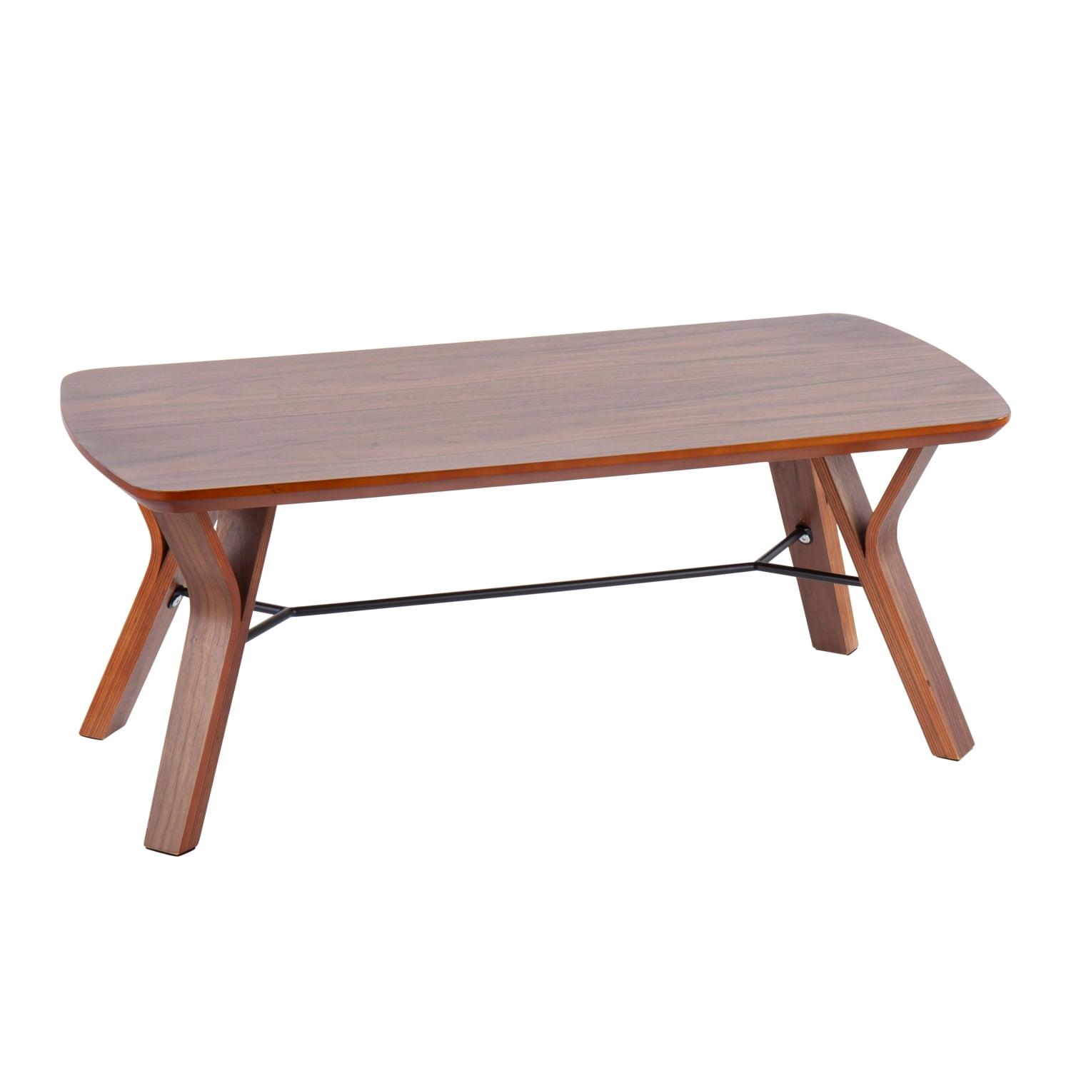 44" Walnut Wood Mid-Century Modern Bench