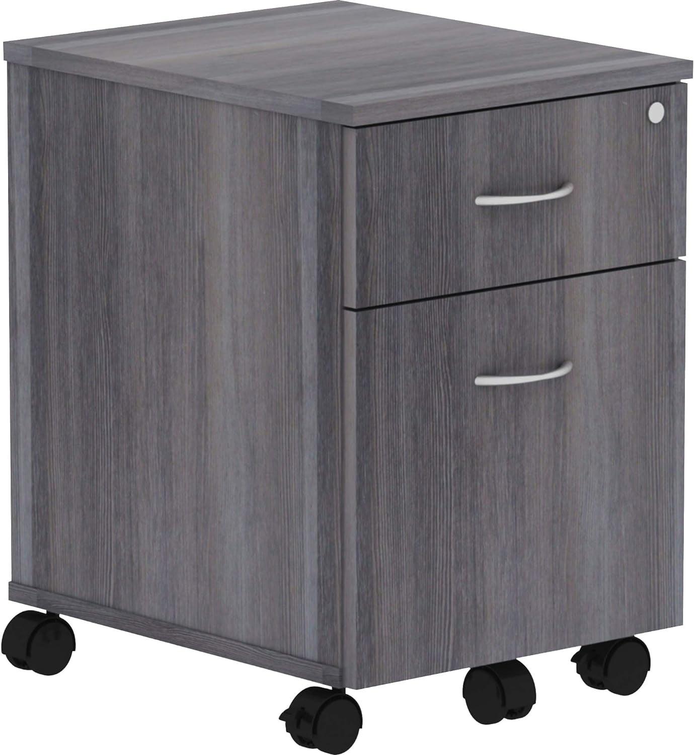 Charcoal Laminate Lockable 4-Drawer Mobile Pedestal