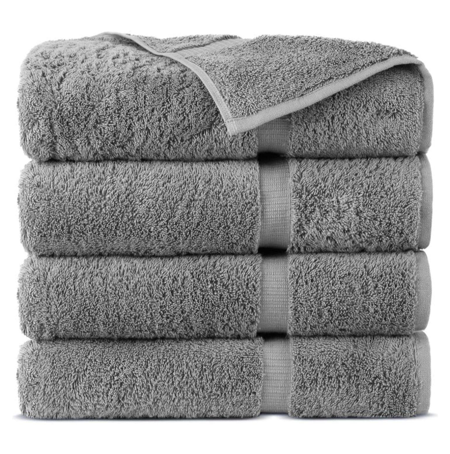 100% Turkish Cotton Towel Set (Gray, Bath Towels - Set of 4)